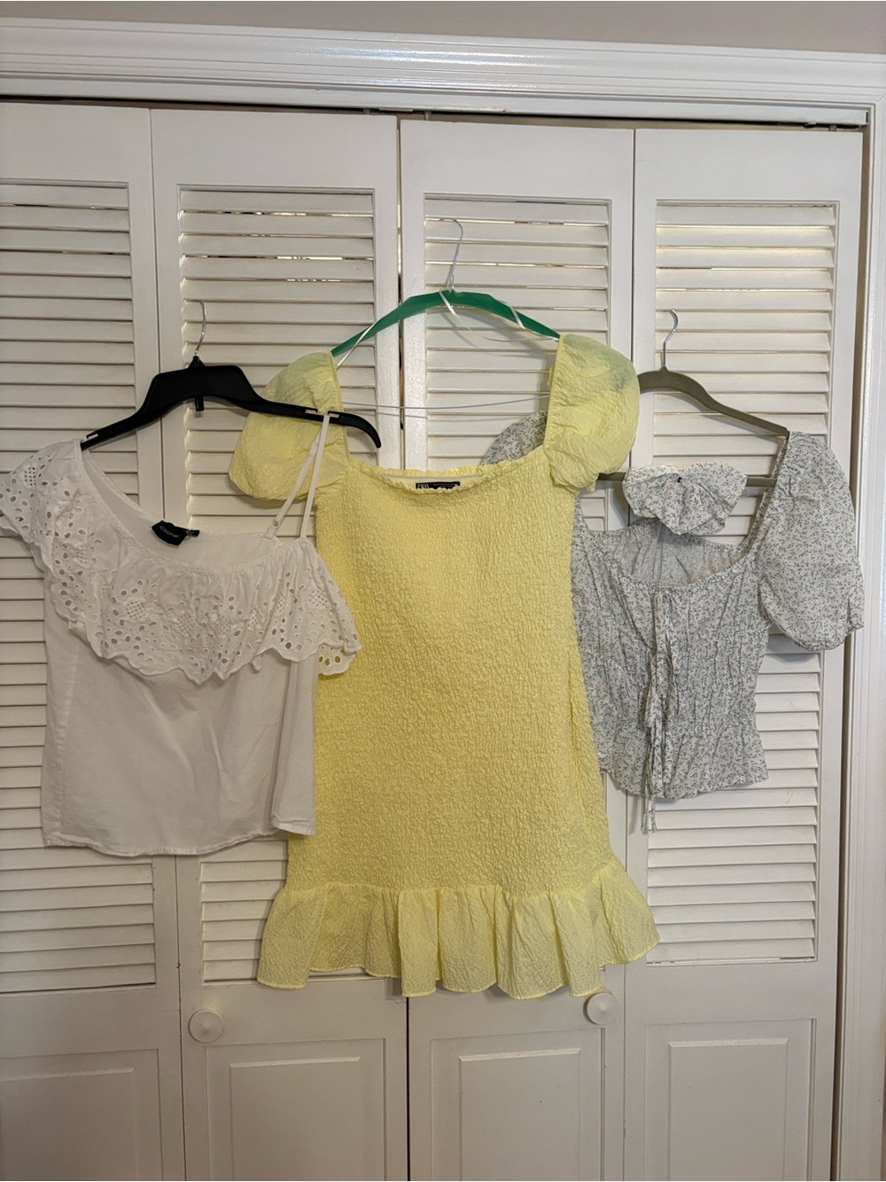 Set of one summer dress and two tops